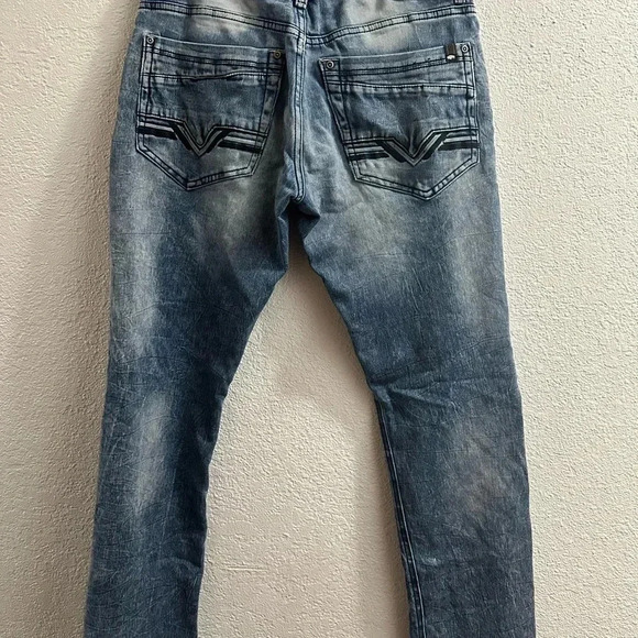 Buffalo David Bitton Jeans Mens 36x30 Blue Ash-X Skinny Stretch Denim Distressed - Picture 7 of 9